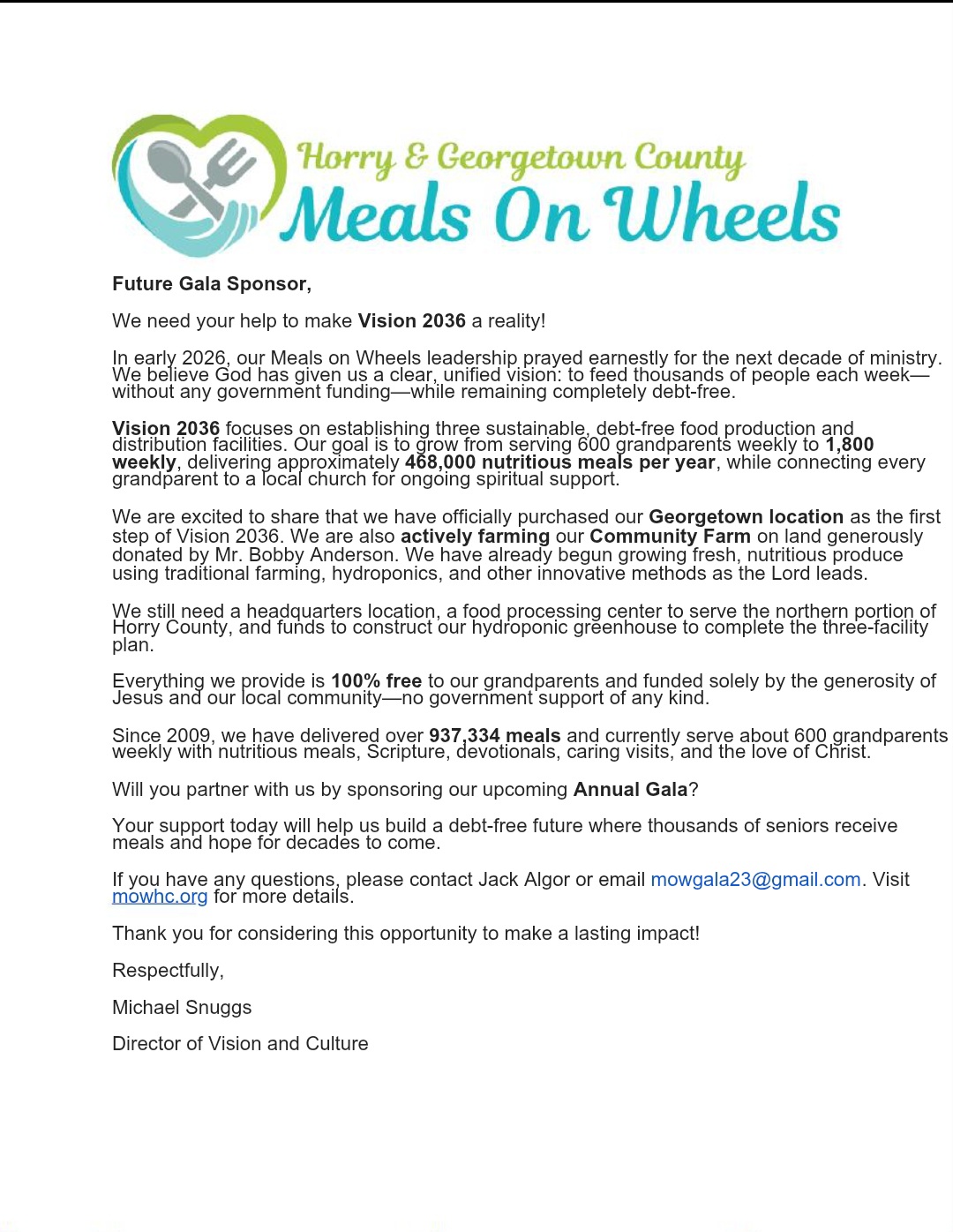 MEALS ON WHEELS OF HORRY COUNTY logo